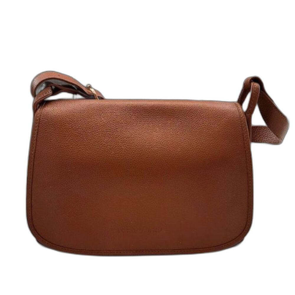 Longchamp Le Foulonné M Crossbody Bag Brown Leather Shoulder Bag Caramel Bag